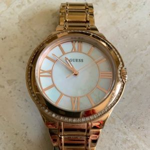 Women’s Guess Gold Mother of Pearl watch